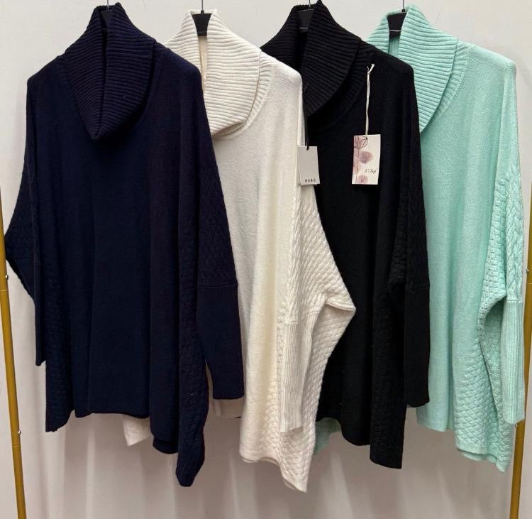 Oversize textured sides jumper