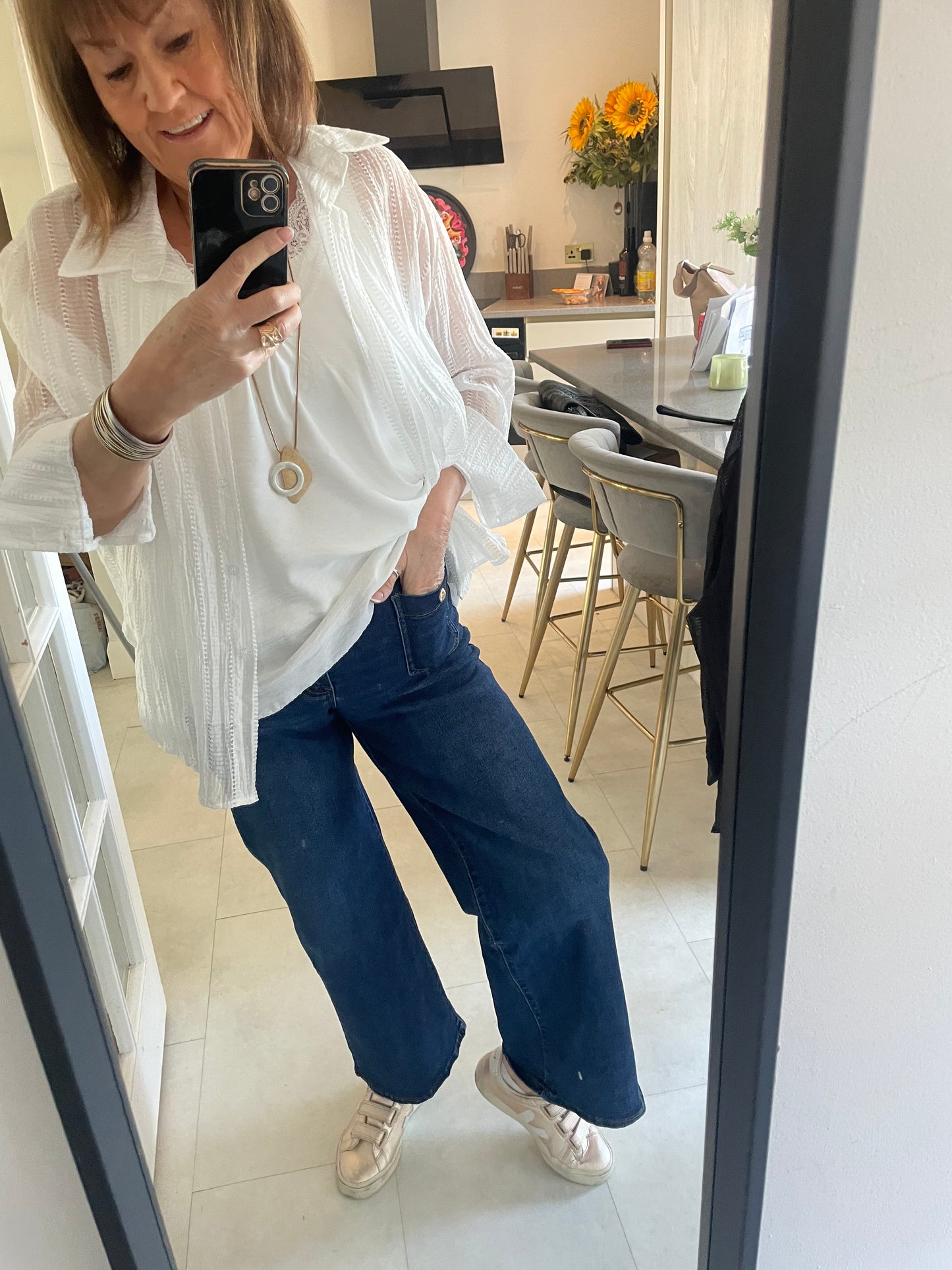 Textured sheer shirt