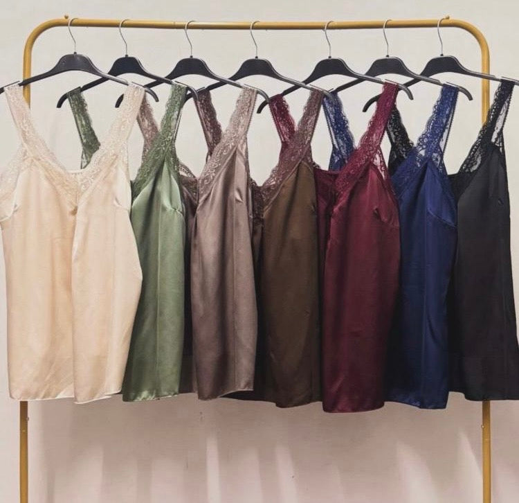Silky satin vest top