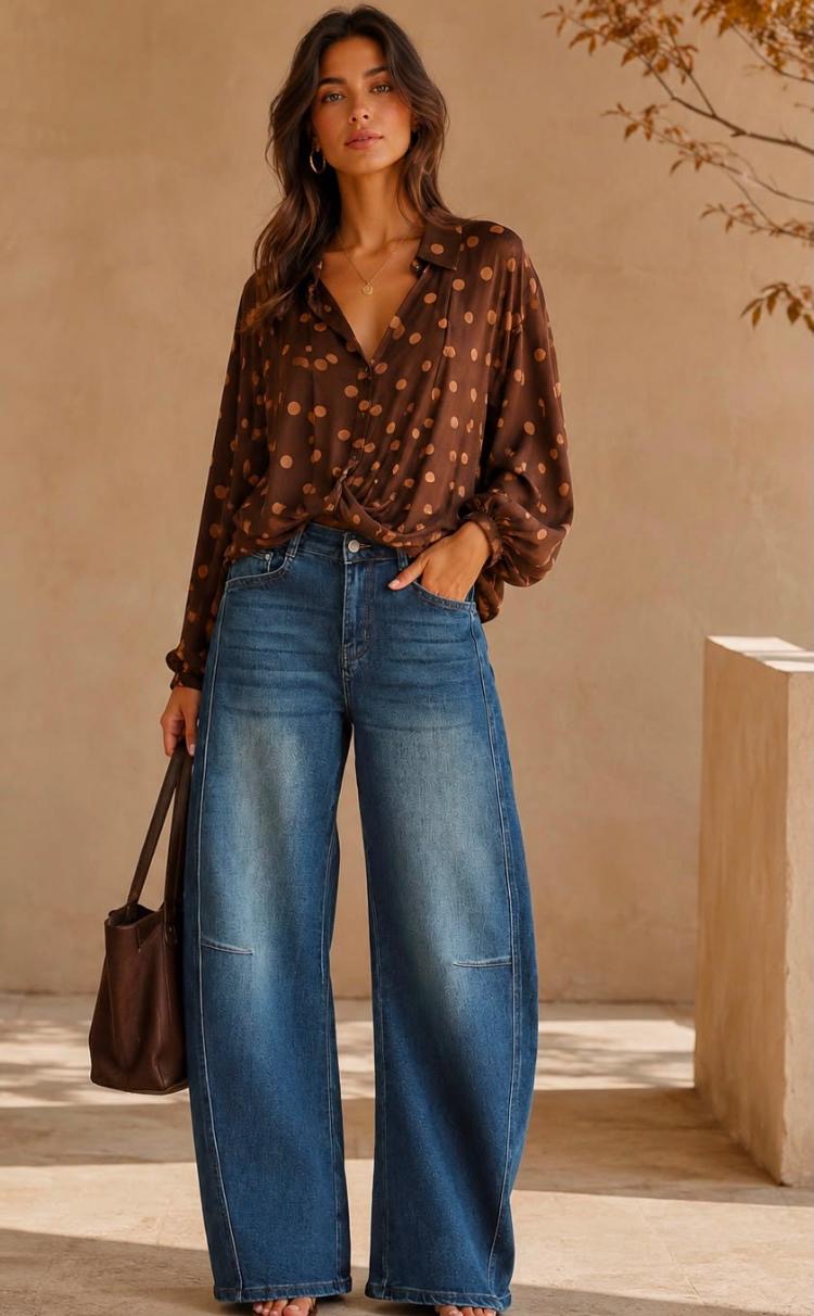 Polka dot batwing shirt