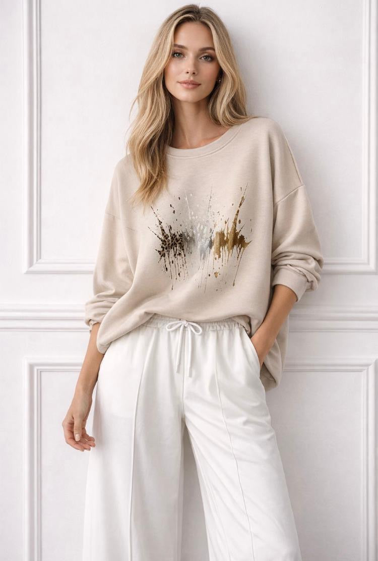 Metallic splash top