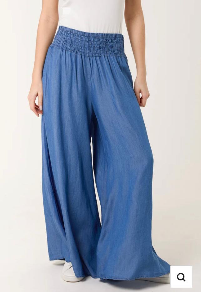 Chambray denim xwide trousers