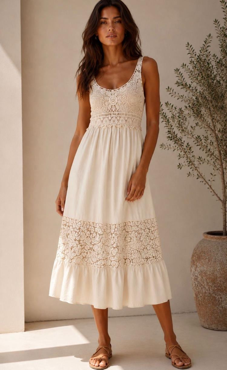 Crochet panel dress