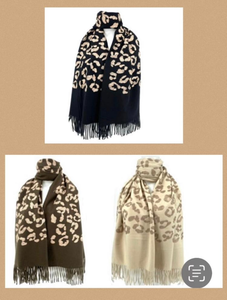 Embroidered soft wool scarf
