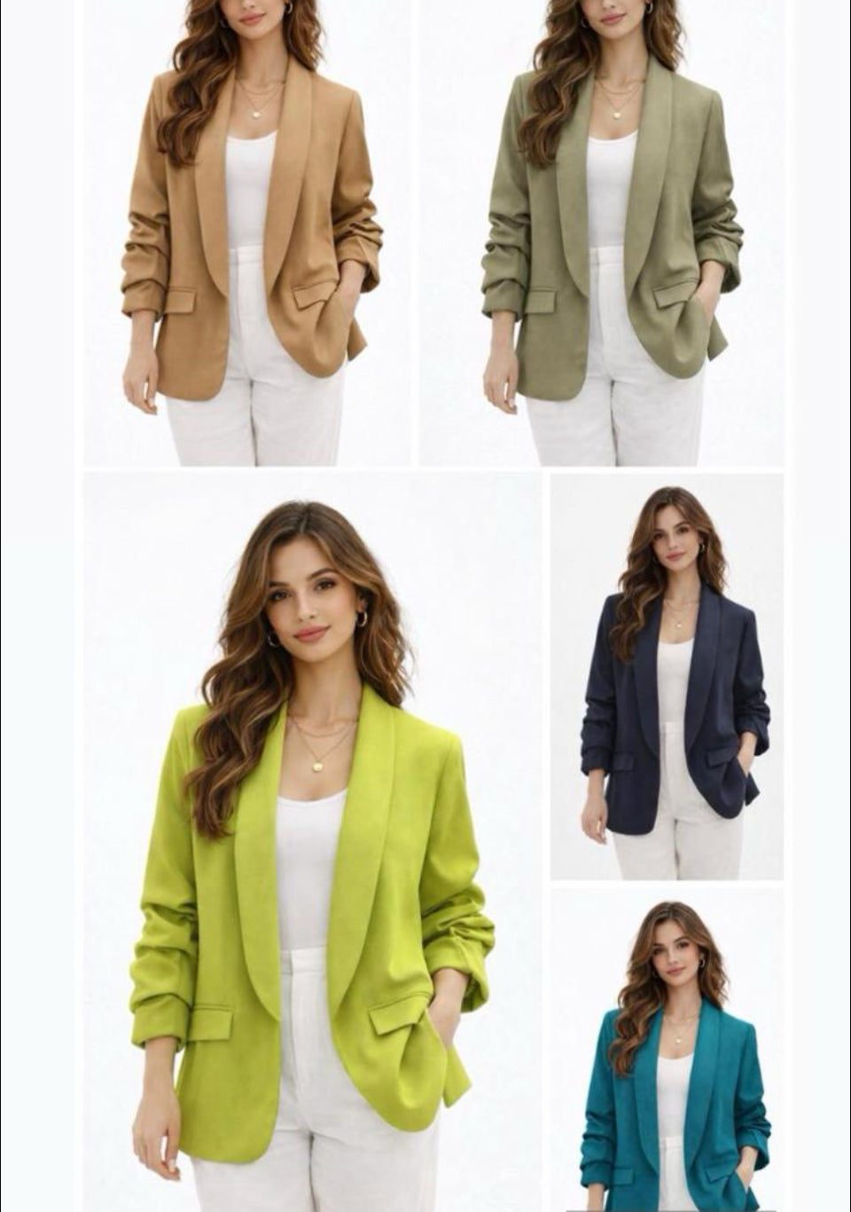 Ruched sleeve Blazer