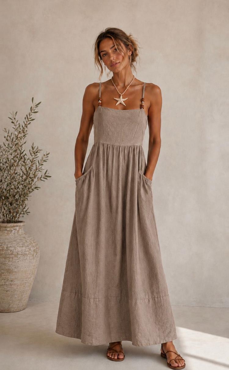 Boho pocket maxi dress