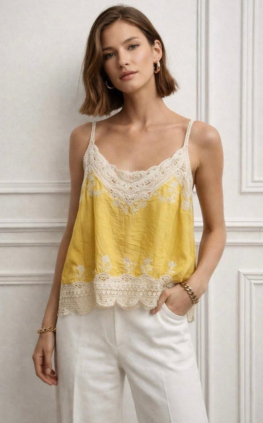 Boho Silky crochet vest top