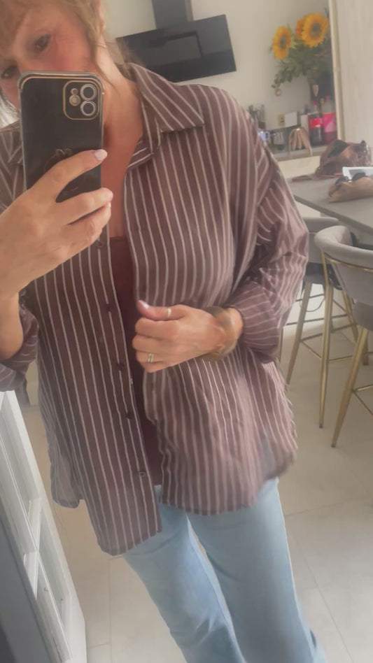 Stripe light autumn oversize shirt